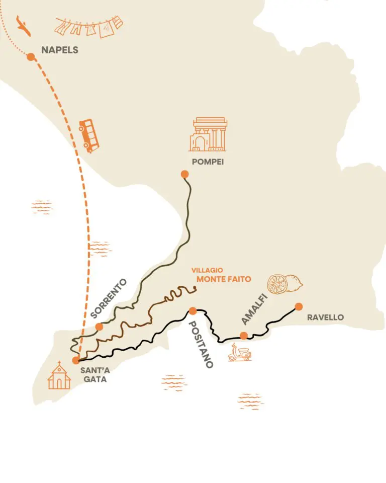Groepsreis Amalfi map