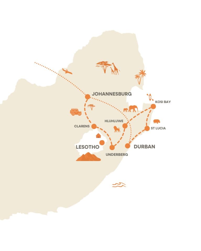 Groepsreis Zuid-Afrika rondreis - route zuid afrika