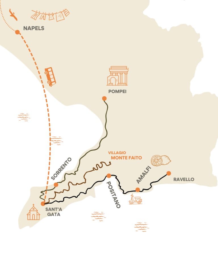 Groepsreis Amalfi map
